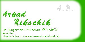 arpad mikschik business card